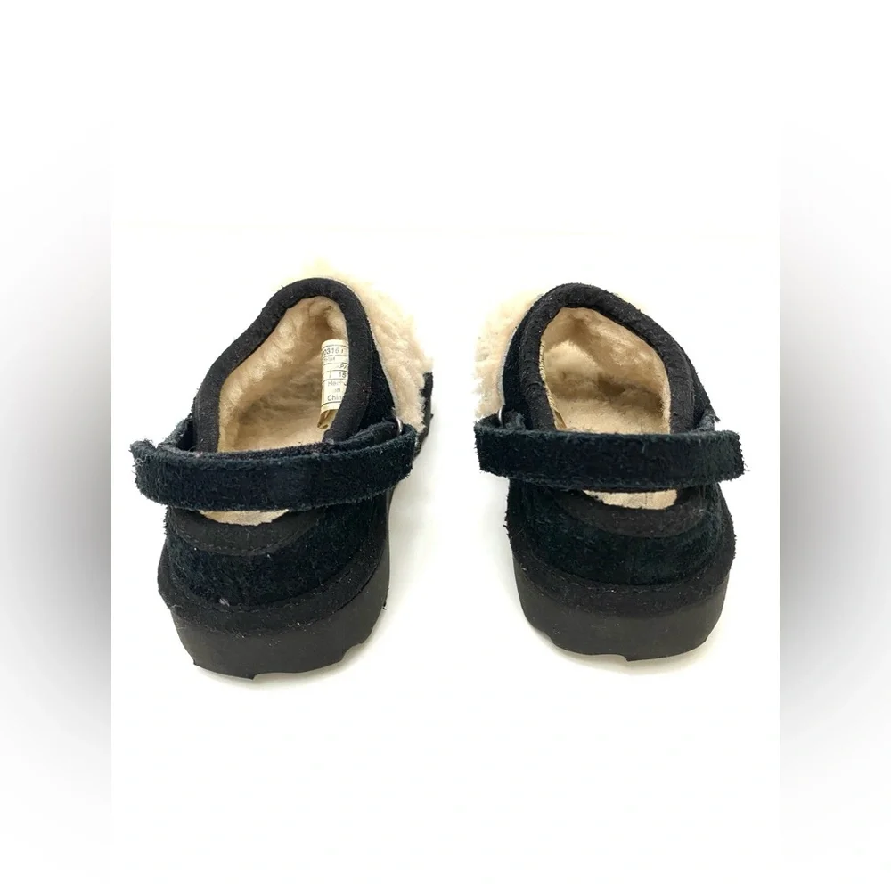 UGG Australia Toddler Black/Tan Fluff Yeah Open Toe Slide